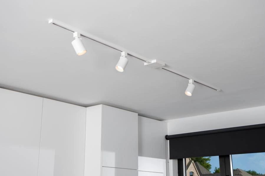 Lucide TRACK NIGEL Track spot - 1-circuit Track lighting system - 1xGU10 - White (Extension) - ambiance 2